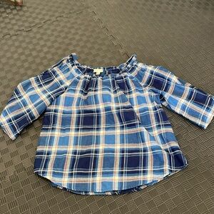 Copper Key blue checkered blouse can be off shoulder size medium